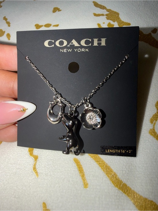 Coach Jewelry - COACH Charm Necklace – Rexy, Signature C&Tea Rose